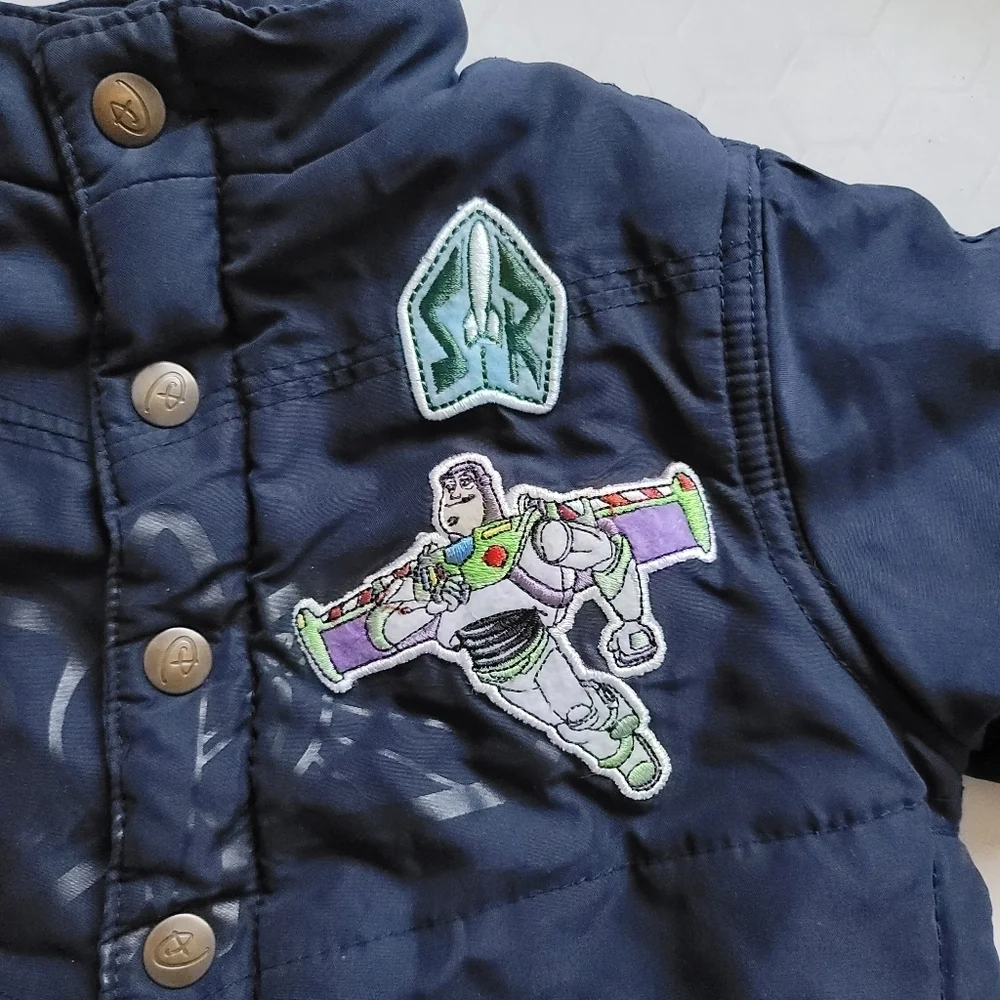 Disney Toy Story 3 Buzz Lightyear Patch Bomber Jacket Navy Blue 12 Months
